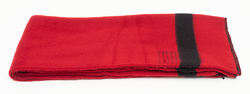 Vlněná deka - červená s pruhem